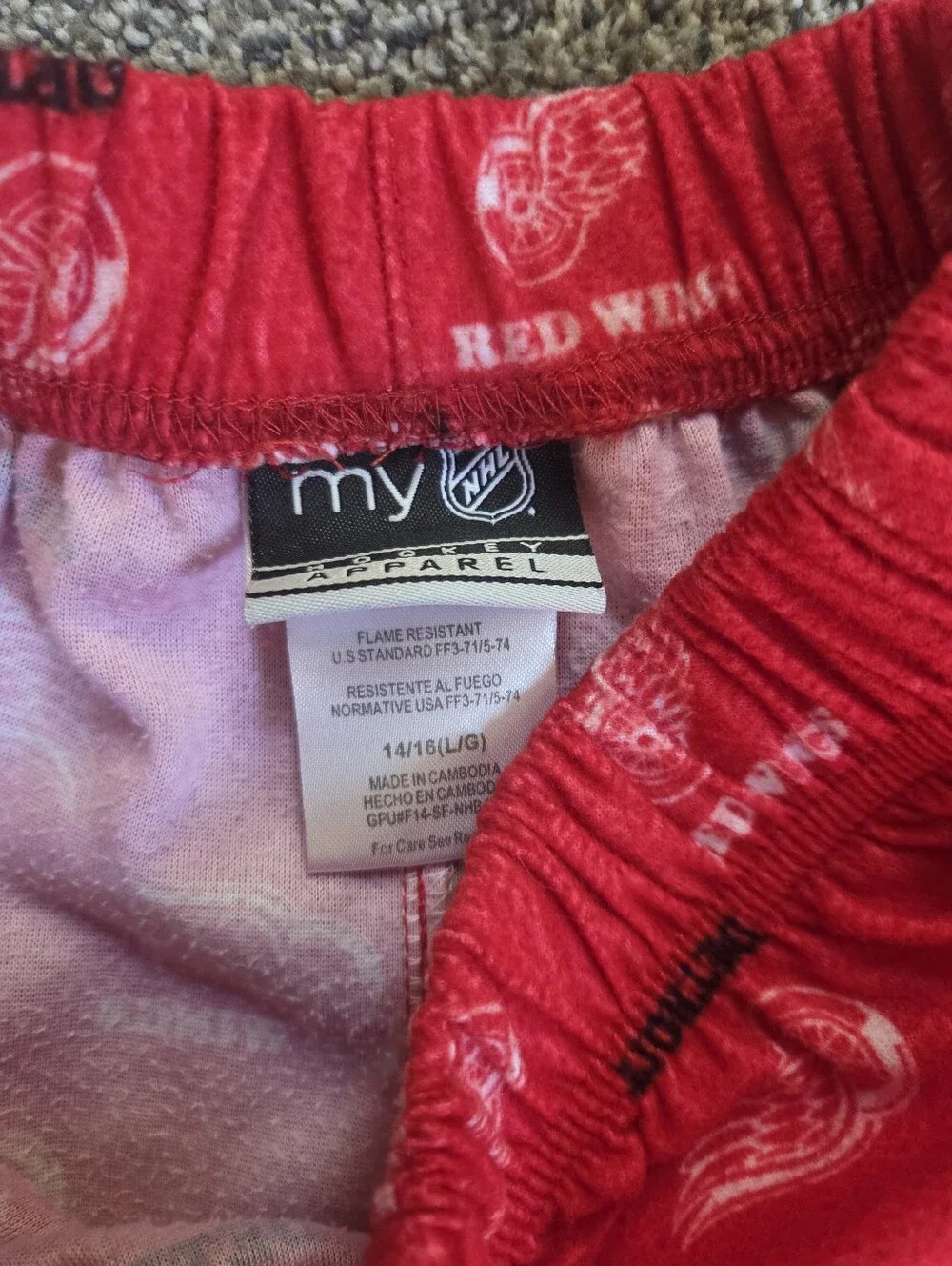 NHL Detroit Red Wings Pajama Pants - Youth 14/16